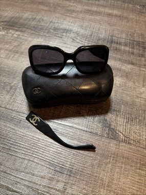 CHANEL 5102 Black  Square Sunglasses with Quilted Case